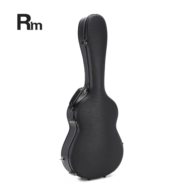 RM Carbon Fiber 39-inch Classical Black Crystal Guitar Case with Exquisite Interior, Thickened Waterproof and Shockproof(Carbon 6-C)