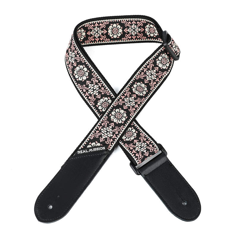 Electric Guitar Straps, Embroidery Leather Ends Guitar Straps Acoustic & Bass, Adjust 36'' to 60''