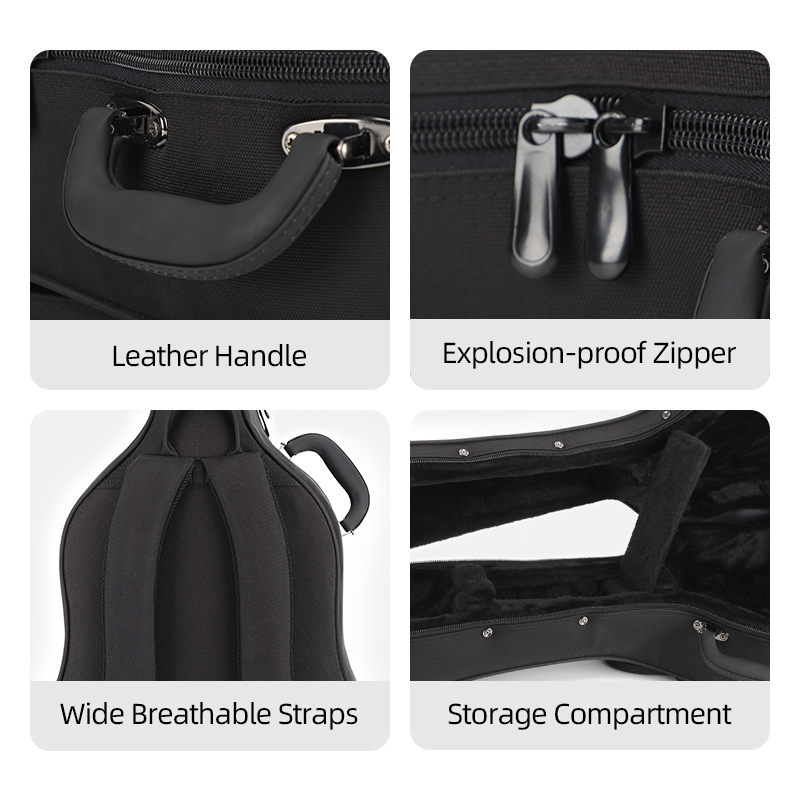 RM FC33-W2 Acoustic Guitar Classical Guitar Foam Case with Exquisite Interior Lining, Thickened Waterproof and Scratch-Resistant Fabric - 图片 3