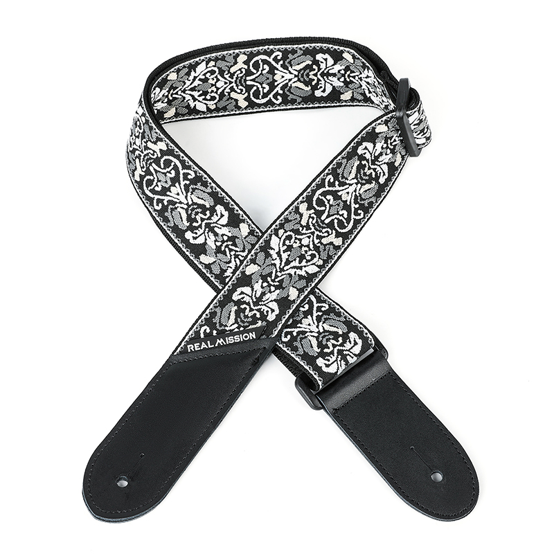 Electric Guitar Straps, Embroidery Leather Ends Guitar Straps Acoustic & Bass, Adjust 36'' to 60''