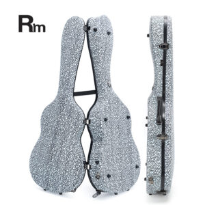RM Carbon Fiber 39-inch Classical Black Crystal Guitar Case with Exquisite Interior, Thickened Waterproof and Shockproof(Carbon 3-C)