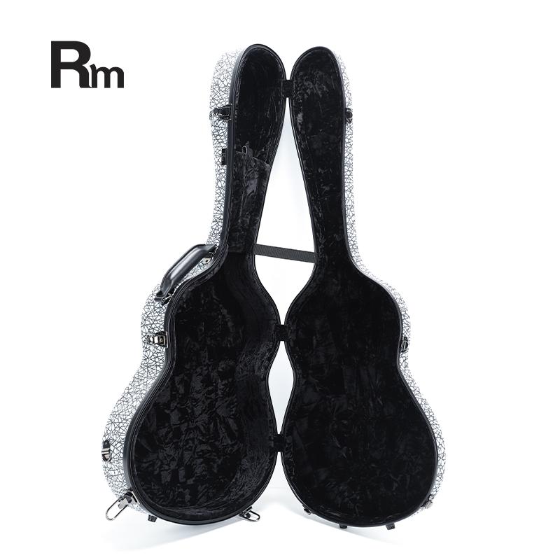 RM Carbon Fiber 39-inch Classical Black Crystal Guitar Case with Exquisite Interior, Thickened Waterproof and Shockproof(Carbon 3-C) - 图片 8