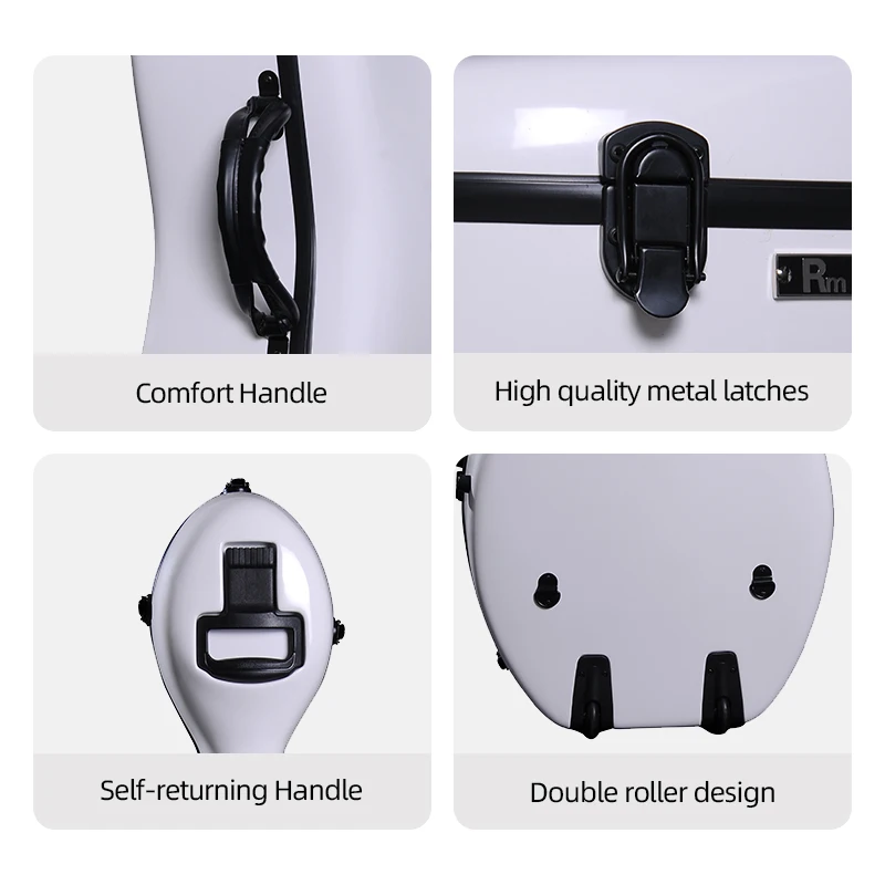 High Quality Shock Proof Cello Aviation Case Fiberglass Carbon Cello Hard Case Strong Protection 4/4 Cello Bag - 图片 5