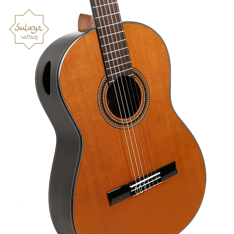 SL-100D Wholesale Classical Spanish Guitar by Sulayr Brand Cedar Solid Top with Gloss Finish Derjung Rosewood Body Classic Style - 图片 3