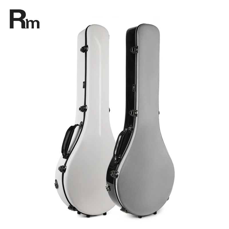 Factory Wholesale Hard Stylish Design Banjo Case Custom Leather Guitar Case for Fiberglass Banjo Instrument Bags & Cases
