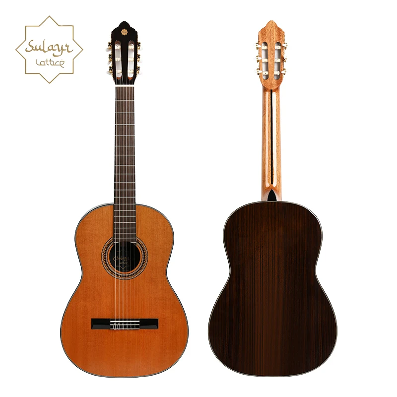 SL-100D Wholesale Classical Spanish Guitar by Sulayr Brand Cedar Solid Top with Gloss Finish Derjung Rosewood Body Classic Style