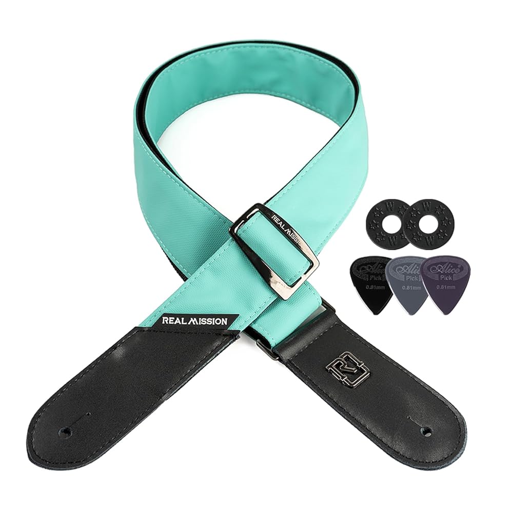 Guitar Straps for Electric & Bass Guitar, Leather Acoustic Guitar Strap with Leather Ends, Adjustable Length