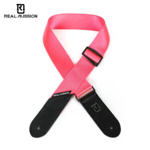 Guitar Straps, Nylon Electric Bass Guitar Strap, Acoustic Straps with Leather Ends, Adjustable Length