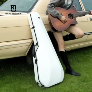 FGC-OM-WH Rm Rainbow Musical Instrument Electric Telecaster Stratocaster Guitar Hard case Gun Shape Guitar Fiber Glass case