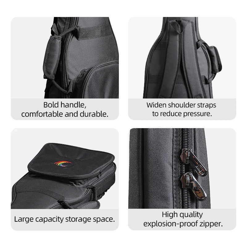 Top Sale Electric Guitar Gig Bag Popular Design Bass Gig Bag Guitar Black High Quality Soft Violin Cello Bag - 图片 6
