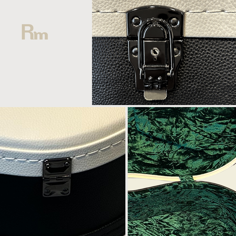 WC102-W1 Custom Wholesale Guitar Hard Case Shell Shockproof Material Wooden Leather Electrical Guitar Bass Acoustic Guitar Case - 图片 5