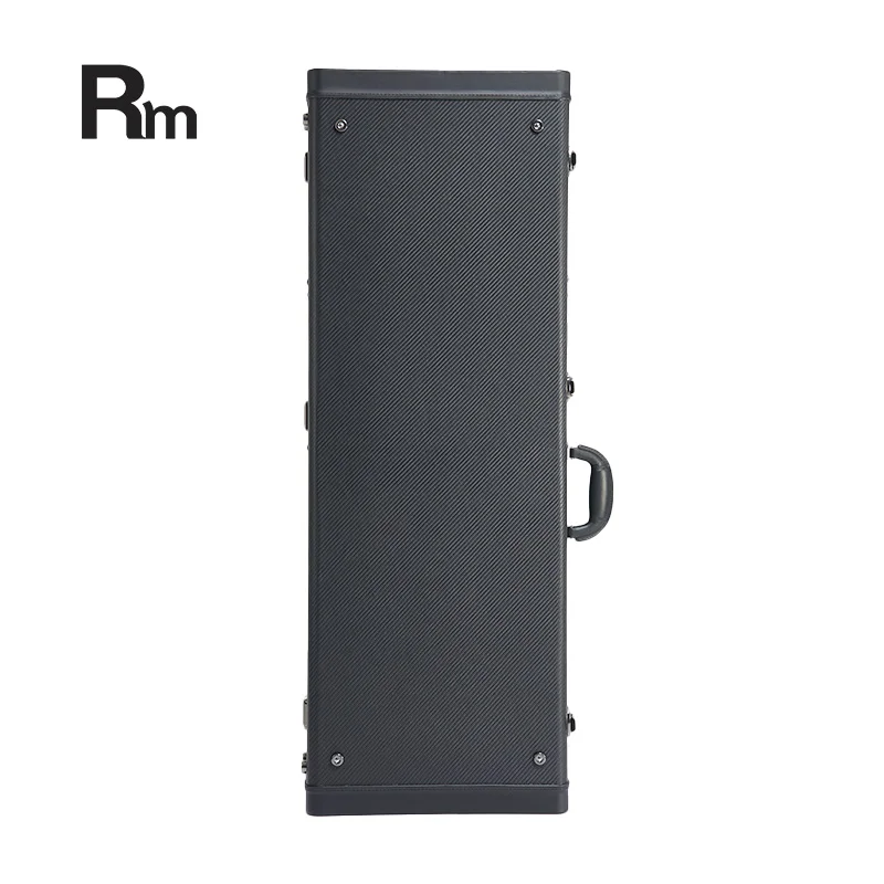WC04-E Rm Wholesale Custom Guitar Wooden Case Hard Shell Square Electric Guitar Bag Black Leather Bass Case