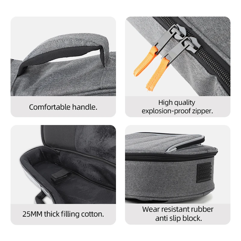GB12-MDL RM Rainbow Music Classical Electric Guitar Bag Dark Gray 600D Material Gig Bag for Electric Guitar & Mandolin Wholesale - 图片 6