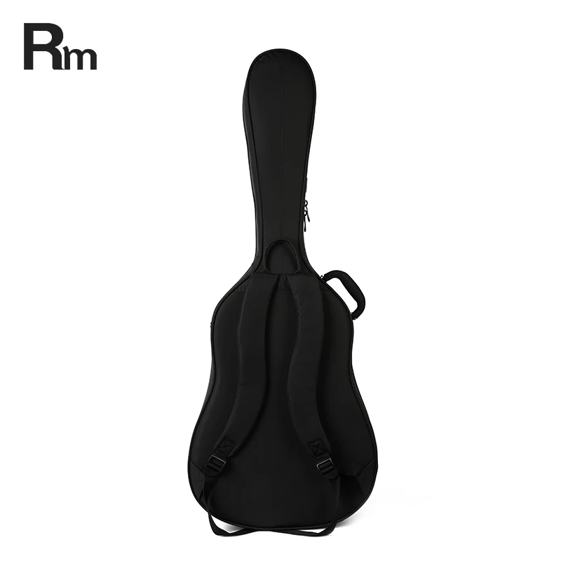 Black Leather Acoustic Guitar Bag Case Lightweight Polyfoam Hard Case Guitar Portable Custom Guitar Case - 图片 5