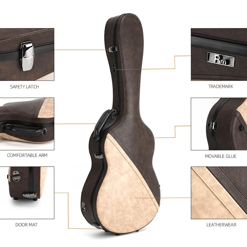 OEM/ODM Classical Guitar Case Bag Strong Protection Custom Guitar Case Hard Waterproof Fiberglass Gig Bag Guitar Case - 图片 4