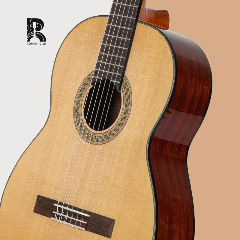 ZY-STC01 R Rainbow Wholesale Spruce Material Cheapest Top Body Beginner Playing 39 Inch Classical Guitar Made in China - 图片 3