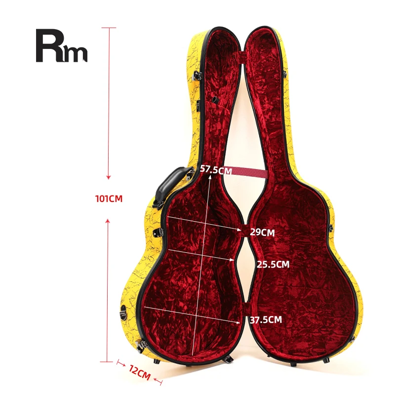 Factory Outlet High Quality Carbon Fiber Musical Instrument Guitar case PVC Coat Hard Shell Classical Acoustic Guitar Bag - 图片 5