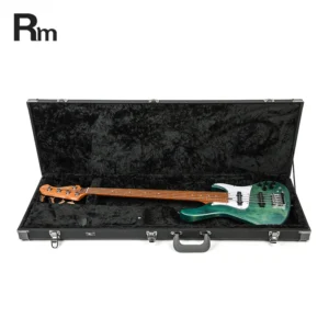 Custom Black Leather Plywood Hard Case for Electric Bass Guitar Manufactured Display Case for Musical Instruments