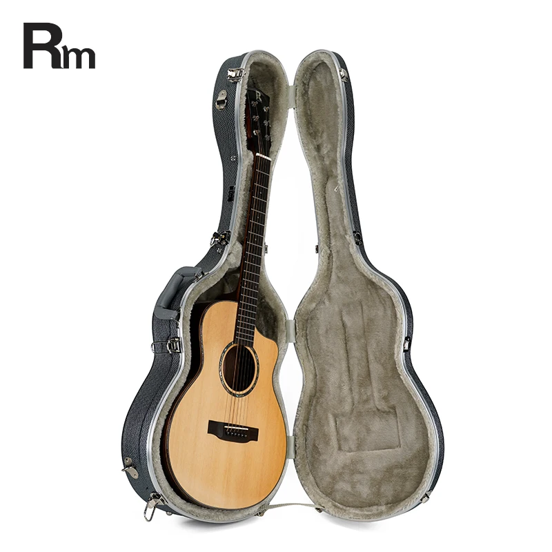 Rm ABS Material Musical Instrument Hard Shell Case Acoustic Guitar Black Portable Case Lightweight Guitar Case - 图片 4