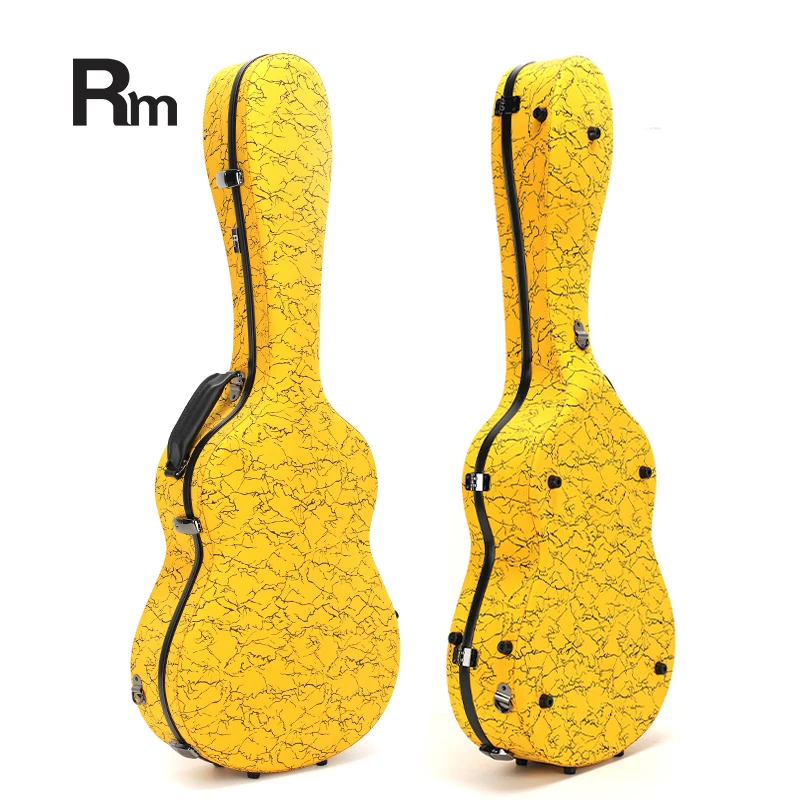 Factory Outlet High Quality Carbon Fiber Musical Instrument Guitar case PVC Coat Hard Shell Classical Acoustic Guitar Bag - 图片 2
