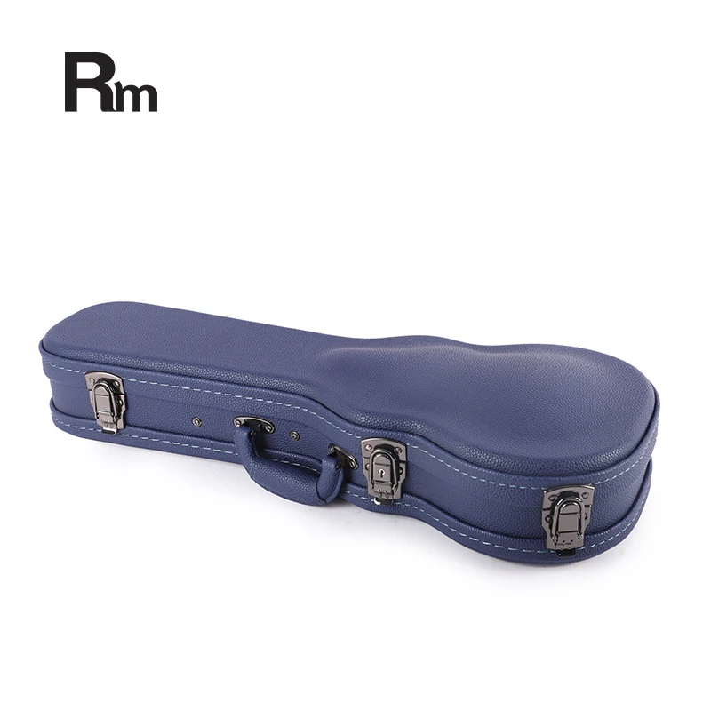 21/24/27 Inch Grey Blue Waterproof Leather Ukulele Hard Case Custom Guitar Case for Musical Instruments - 图片 4