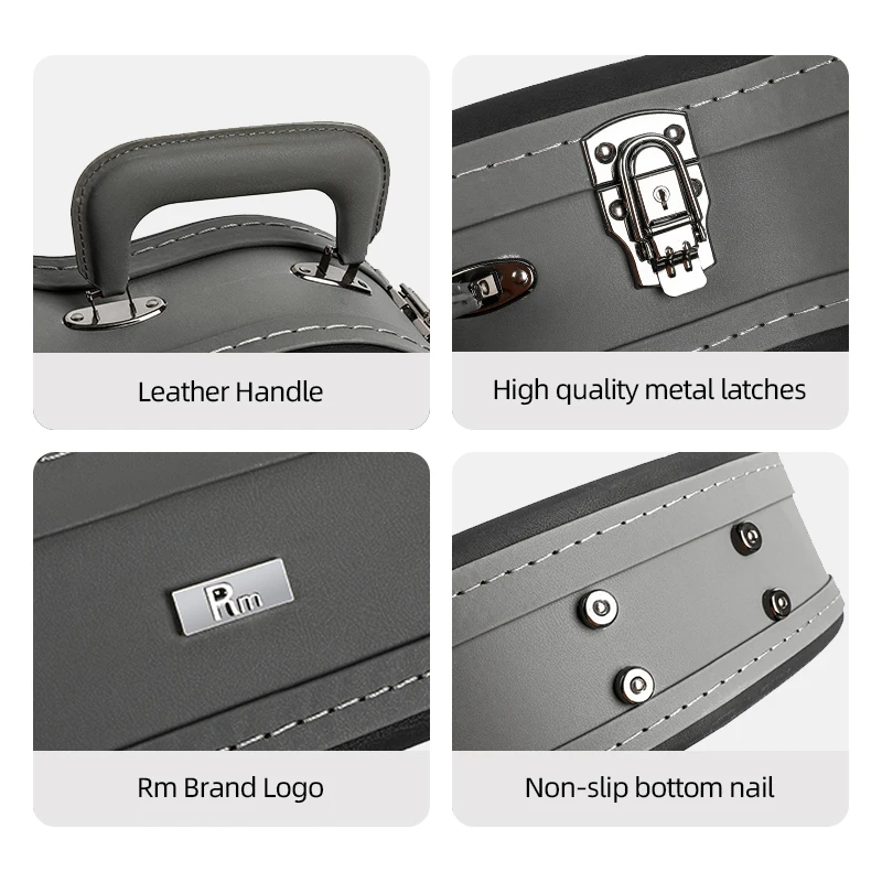 Midnight-D Double Waterproof Shockproof Custom Hard Case for Acoustic Guitar Black Leather Flight Case for Instrument Bags Cases - 图片 6