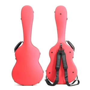 Durable Custom Classical Guitar Case Bright Red Fiberglass Hard Shell Gig Bag Travel Guitar Case Bag