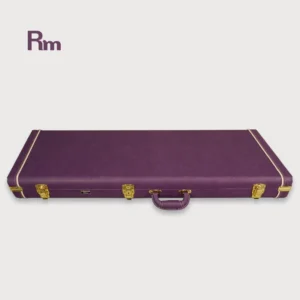 Rm Hot Sale Musical Instrument Wooden Case Rectangle Hard Case Classical Purple Leather Shockproof Electric Guitar Case