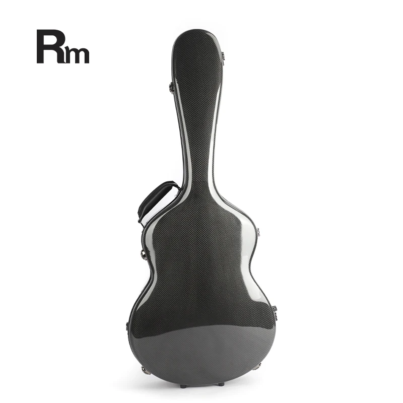 Carbon-C BK Rm Wholesale Black Classical Guitar Carbon Fiber Guitar Case Hard Shell Anti-collision Folk Musical Instrument Case