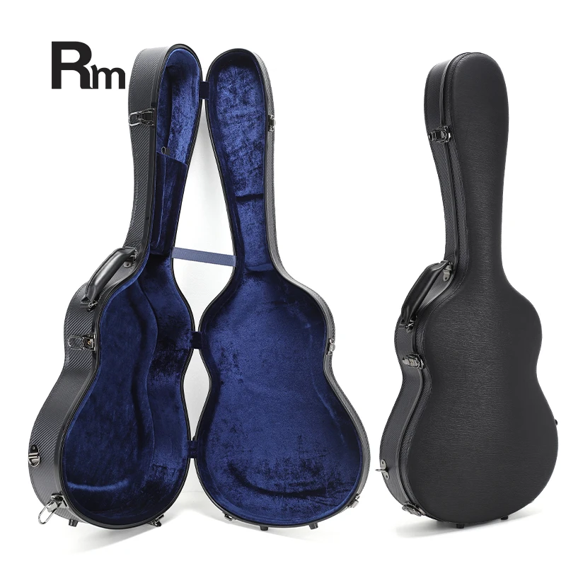 Carbon6-C RM Rainbow Music 40-Inch Acoustic & 39-Inch Classical Guitar Bag Black Leather Fiber Glass Case for Instruments