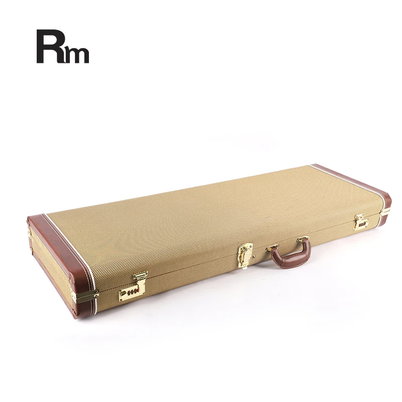 WC35 Rm Wholesale Acoustic Guitar Case Square Electric Guitar Case Yellow Twill Hard Shell Bass Case - 图片 6