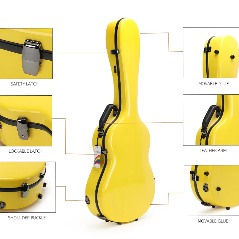 SUN-C-YW RM Classical Guitar Box 39/41 Inch Folk Guitar Box Professional Straight Head Music Box High Quality 10cm Sponge - 图片 6