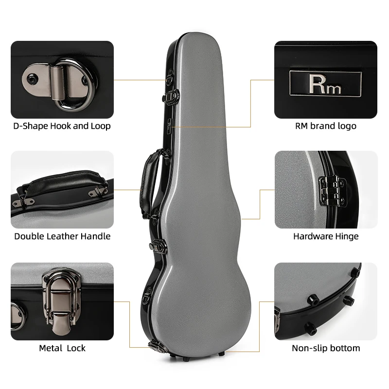 Elegant Luxury Multi-Color Fiberglass Violin Case Hard Cello Bag with Elegant Luxury Instrument Bags & Cases - 图片 6