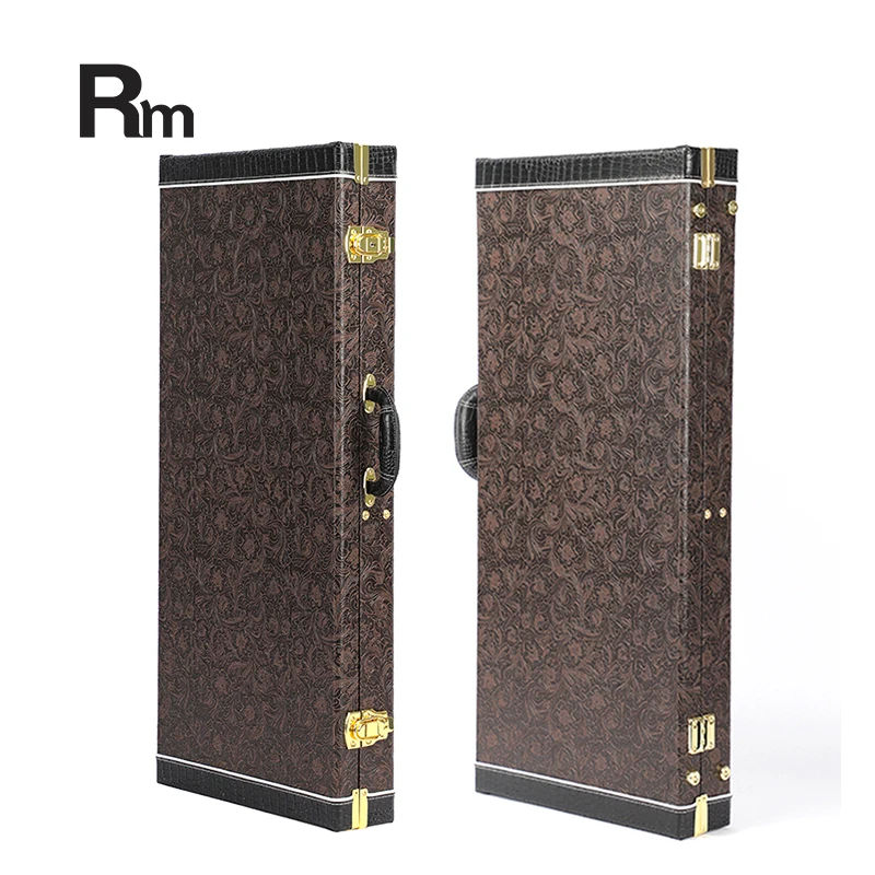 Wc69 Rm Rainbow Hot Sale Popular Hardshell Wood Leather Telecaster Stratocaster Lp Electric Bass Rectangle Guitar Case