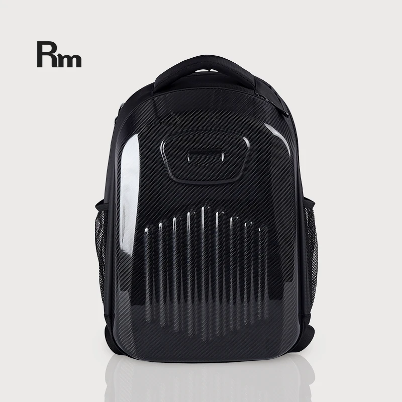 Rm New Arrival Carbon Fiber Backpack Good Quality Black Bag Comfortable Shoulder Straps Shockproof Fashionable Backpack