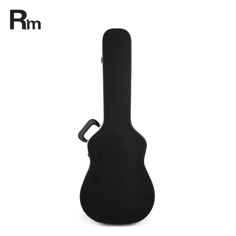 Midnight-D Double Waterproof Shockproof Custom Hard Case for Acoustic Guitar Black Leather Flight Case for Instrument Bags Cases - 图片 5